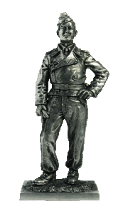 Фельдфебель танковых войск, Германия 1939-1945. Оловянная военно-историческая миниатюра, пьютер, чернение