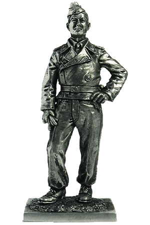 Фельдфебель танковых войск, Германия 1939-1945. Оловянная военно-историческая миниатюра, пьютер, чернение