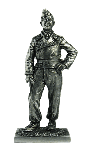 Фельдфебель танковых войск, Германия 1939-1945. Оловянная военно-историческая миниатюра, пьютер, чернение