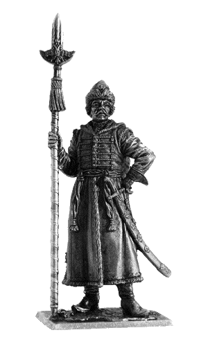 Русский стрелецкий сотник. Оловянная военно-историческая миниатюра, чернение
