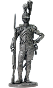 Рядовой роты гвардейских инженеров. Франция, 1811-15 гг. Оловянная военно-историческая миниатюра, пьютер, чернение