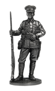Рядовой пехотного полка. Великобритания, 1914-18 гг., Оловянная военно-историческая миниатюра, пьютер, чернение