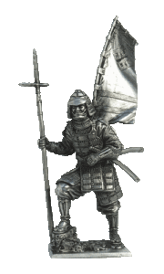 Асигару. Япония, 1600 г. Оловянная военно-историческая модель, чернение