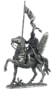 Польский гусар Придворной хоругви, 1605 год, Оловянная военно-историческая миниатюра, пьютер, чернение
