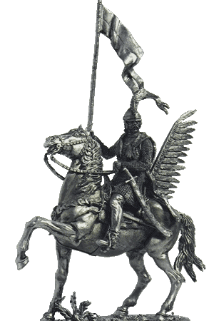 Польский гусар Придворной хоругви, 1605 год, Оловянная военно-историческая миниатюра, пьютер, чернение