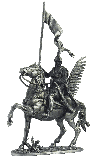 Польский гусар Придворной хоругви, 1605 год, Оловянная военно-историческая миниатюра, пьютер, чернение