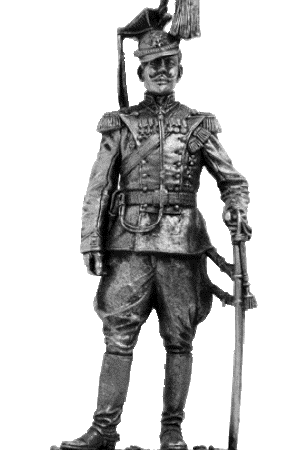 Полковник лейб-гвардии Уланского полка. Оловянная военно-историческая миниатюра, пьютер, чернение