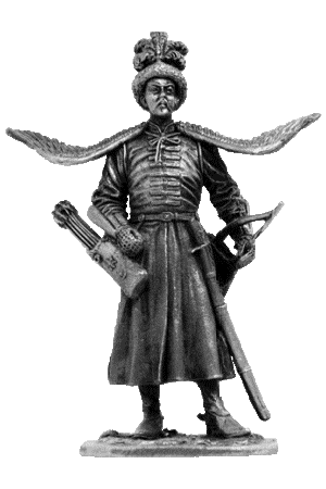 Польский кавалерист 17 в. Оловянная военно-историческая миниатюра, чернение