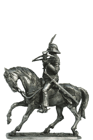 Швейцарский конный арбалетчик, 1460-1495 гг. Оловянная военно-историческая миниатюра, пьютер, чернение