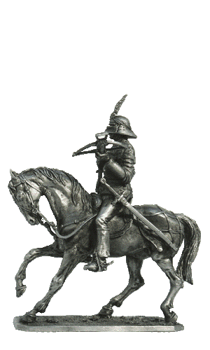 Швейцарский конный арбалетчик, 1460-1495 гг. Оловянная военно-историческая миниатюра, пьютер, чернение