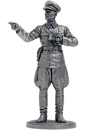Генерал-полковник И.С.Конев, 1942 г. СССР. Оловянная военно-историческая миниатюра, пьютер, чернение
