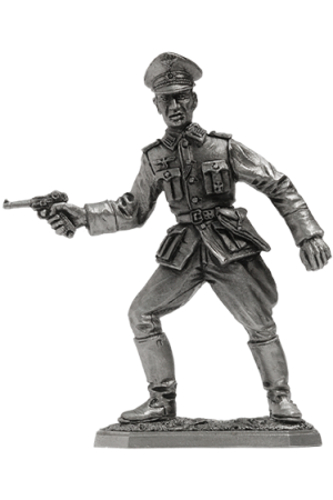 Немецкий офицер, 1944-45 гг. Военно-историческая модель. Фигурка, сплав пьютер, литье, пайка, чернение