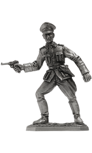 Немецкий офицер, 1944-45 гг. Военно-историческая модель. Фигурка, сплав пьютер, литье, пайка, чернение