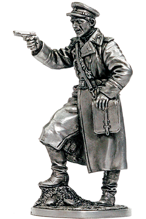 Старший лейтенант Красной Армии, 1943-45 гг. Оловянная военно-историческая миниатюра, пьютер, чернение