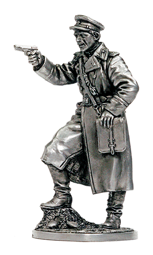 Старший лейтенант Красной Армии, 1943-45 гг. Оловянная военно-историческая миниатюра, пьютер, чернение