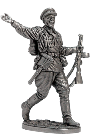 Старший сержант пехоты РККА. 1941-43 гг. Оловянная военно-историческая миниатюра, пьютер, чернение