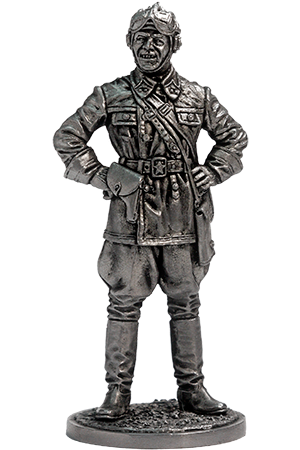 Лейтенант автобронетанковых войск РККА. 1939-42 гг. Оловянная военно-историческая миниатюра, пьютер, чернение