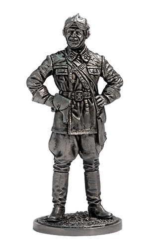 Лейтенант автобронетанковых войск РККА. 1939-42 гг. Оловянная военно-историческая миниатюра, пьютер, чернение