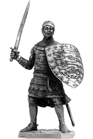 Джон Плантагенет, граф Корнуолл. Англия, 1316-36 гг. Оловянная военно-историческая миниатюра, пьютер, чернение