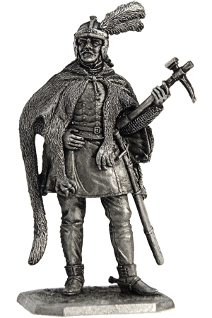 Польский гусарский товарищ. Оловянная военно-историческая миниатюра, чернение