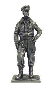 Пилот ВВС Италии, 1943-45 гг. Оловянная военно-историческая миниатюра, пьютер, чернение