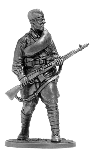 Рядовой Стрелковых частей РККА. Оловянная военно-историческая миниатюра, пьютер, чернение