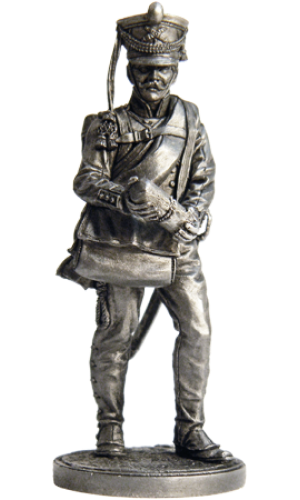 Канонир (2 номер) армейской пешей артиллерии. Россия, 1809-14 гг. Оловянная военно-историческая миниатюра, пьютер, чернение