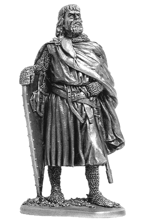 Рыцарь-госпитальер, 1248-59 гг. Оловянная военно-историческая миниатюра, пьютер, чернение