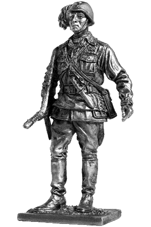 Офицер берсальерного батальона. Италия, 1943-45 гг., Оловянная военно-историческая миниатюра, пьютер, чернение