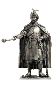 Украинский казацкий полковник. Военно-историческая миниатюра, пьютер, чернение