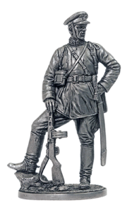 Майор кавалерии Красной Армии, 1939-42 гг. Оловянная военно-историческая миниатюра, пьютер, чернение