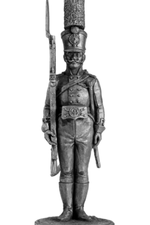 Унтер-офицер российского гренадерского батальона. Оловянная военно-историческая миниатюра, пьютер, чернение