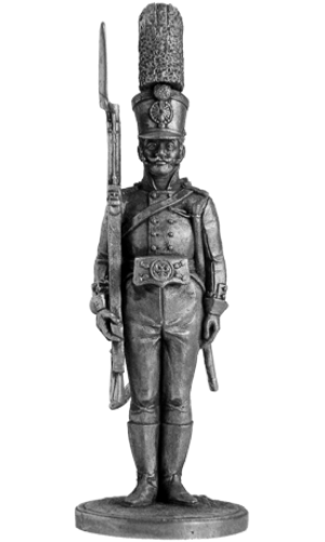 Унтер-офицер российского гренадерского батальона. Оловянная военно-историческая миниатюра, пьютер, чернение