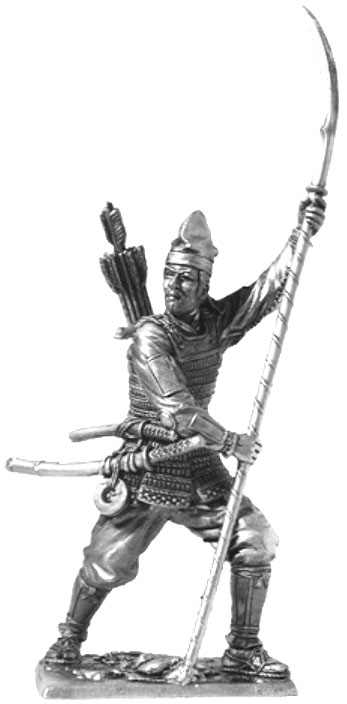 Асигару. Япония, 15-16 вв. Военно-историческая миниатюра. Оловянная фигурка, чернение