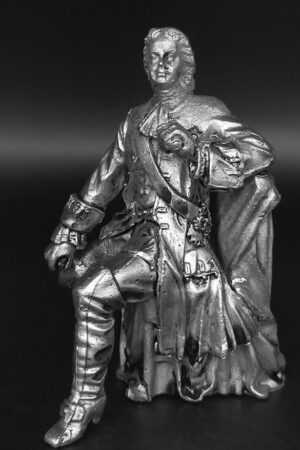 Император Всероссийский Пётр I. Оловянная военно-историческая миниатюра, пьютер, чернение