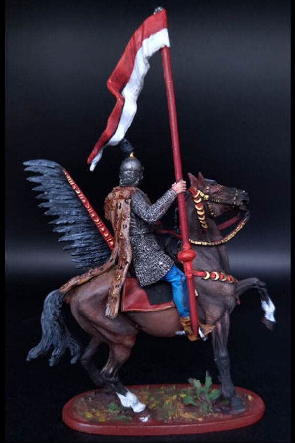 Польский гусар Придворной хоругви, 1605 год, Оловянная военно-историческая миниатюра, пьютер, акриловые краски