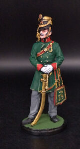 Офицер гусарского полка. Баден, 1812 г. Оловянная военно-историческая миниатюра, пьютер, акриловые краски