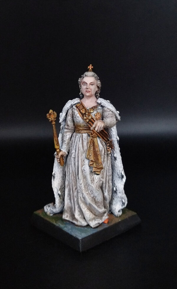 Екатерина II. Оловянная военно-историческая миниатюра, пьютер, акриловые краски