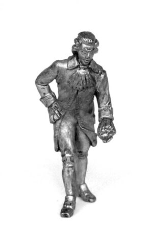 Придворный на балу. Оловянная историческая миниатюра, пьютер, чернение