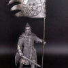 Русский витязь с флагом. Военно-историческая миниатюра, пьютер, чернение