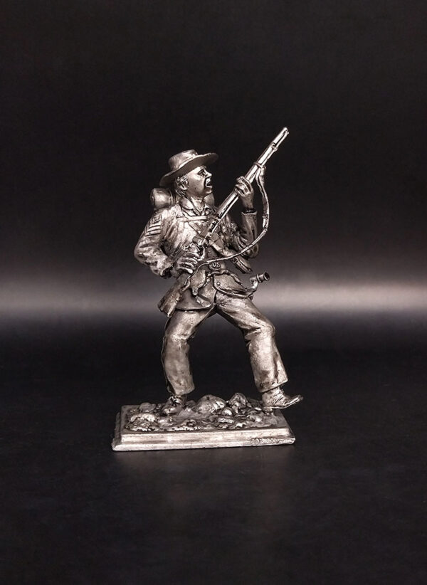 Пехотинец армии США, 1861-65гг. Оловянная военно-историческая миниатюра, пьютер, чернение
