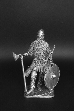 Воин княжеской дружины, военно-историческая миниатюра, пьютер, чернение