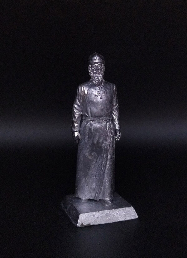 Монах-чернец. Военно-историческая миниатюра. Фигурка из пьютера, литье, пайка, чернение.