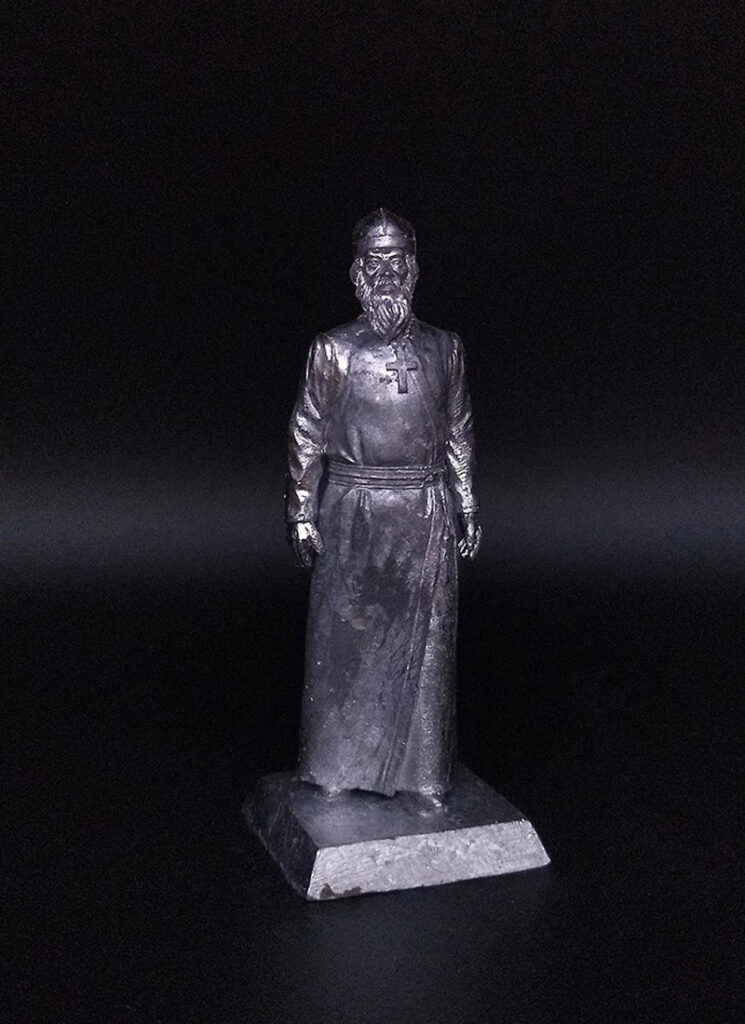 Монах-чернец. Военно-историческая миниатюра. Фигурка из пьютера, литье, пайка, чернение.
