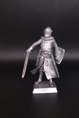 Тамплиер с закрытым забралом. Военно-историческая миниатюра. Фигурка из пьютера, литье, пайка, чернение