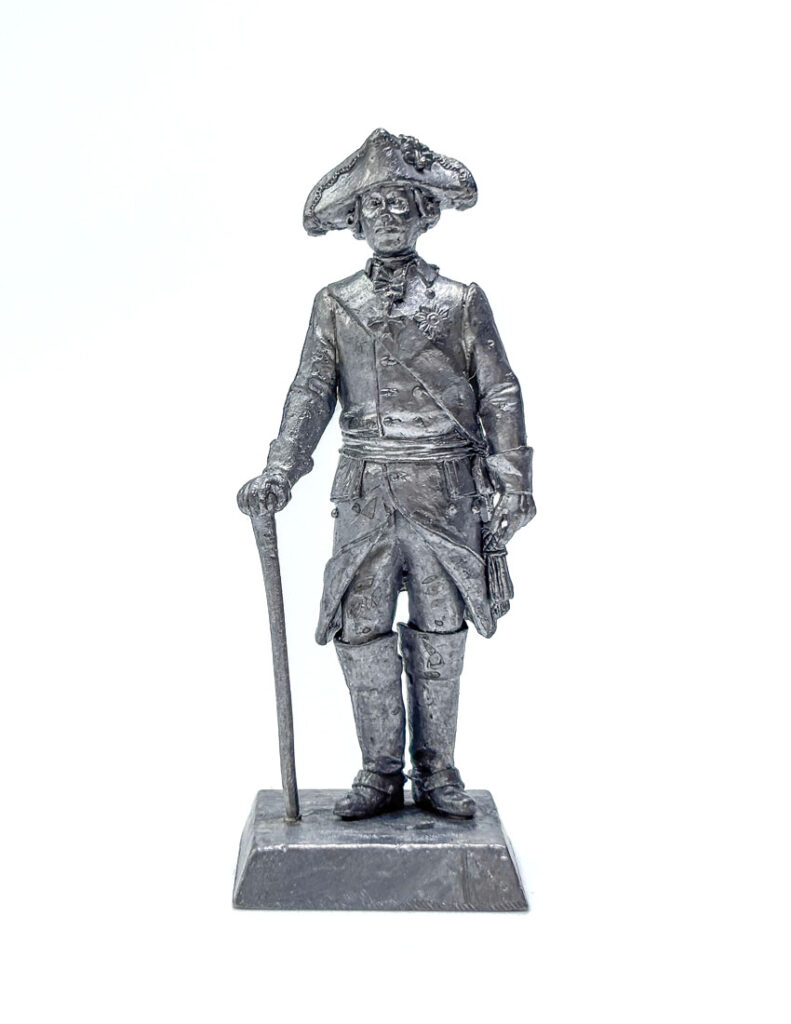 Российский император Павел 1. Оловянная военно-историческая миниатюра, пьютер, чернение