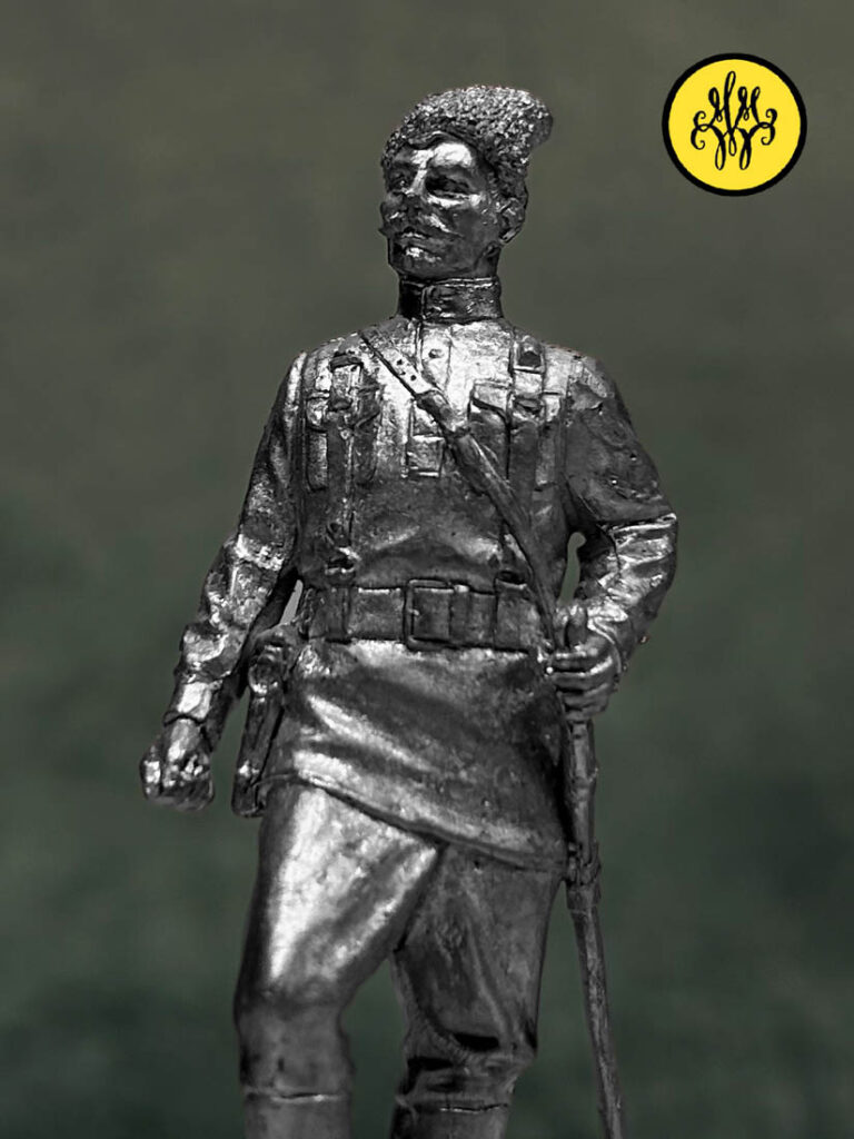 Чапаев Василий Иванович. Оловянная военно-историческая миниатюра, пьютер, чернение